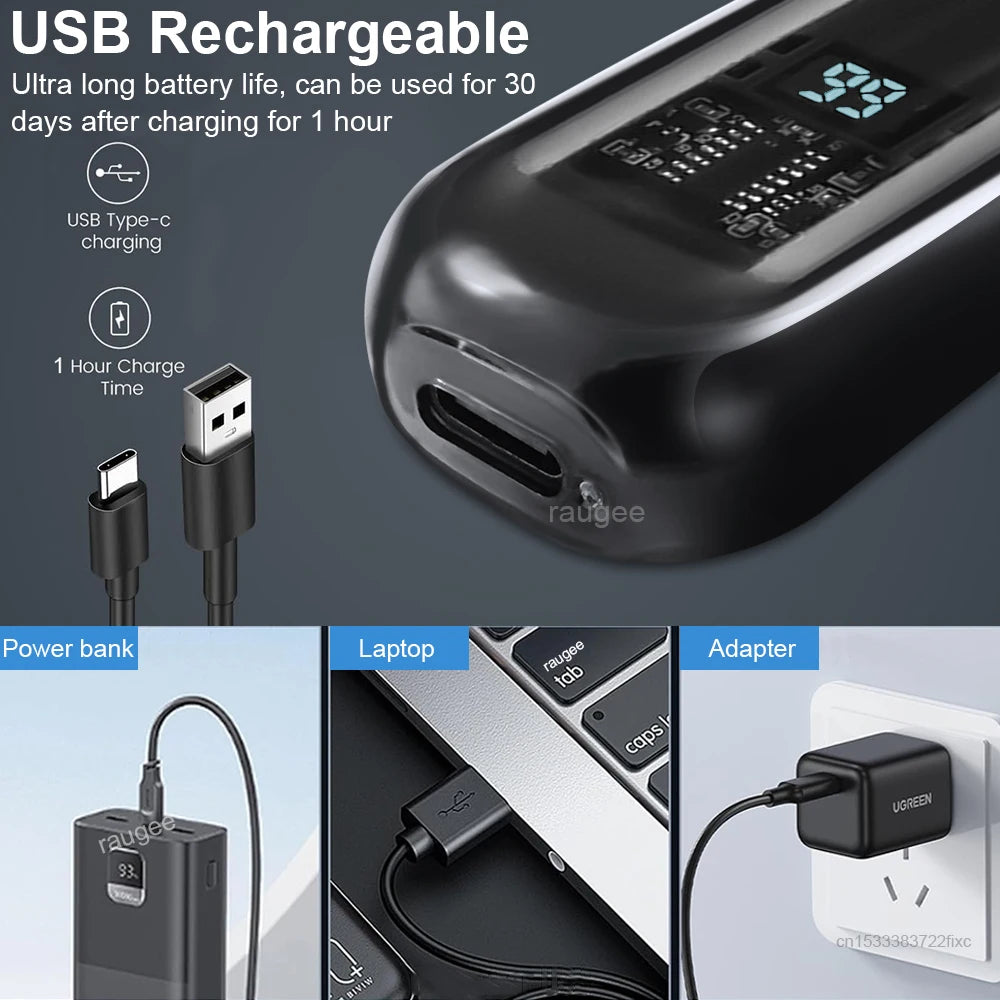 Nose Hair Trimmer Rechargeable Electric Ear & Eyebrow Hair Clipper (USB Portable Groomer)