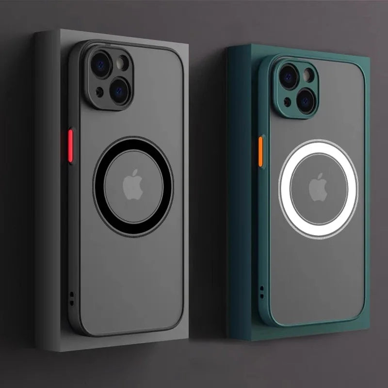 MagSafe Matte Armor Shockproof iPhone Case (Magnetic Wireless Charging Cover)