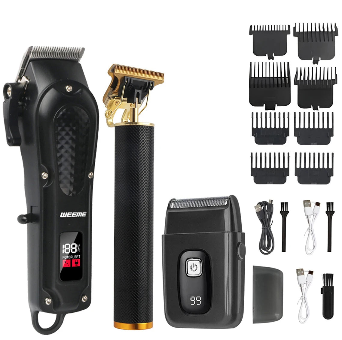 T9 Vintage Hair Clipper & Beard Trimmer Kit (Rechargeable Grooming Set)