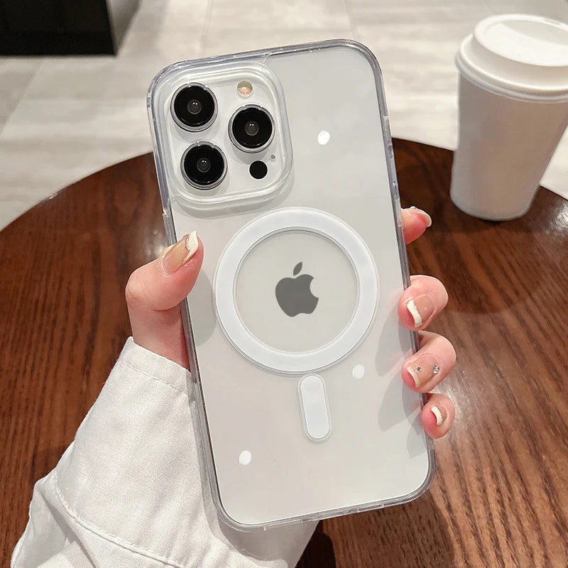 MagSafe Transparent Shockproof iPhone Case (Anti-Scratch Cover)