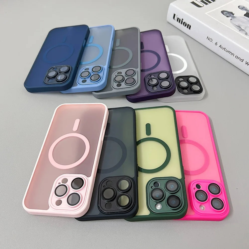 MagSafe Matte Translucent Armor Shockproof iPhone Case