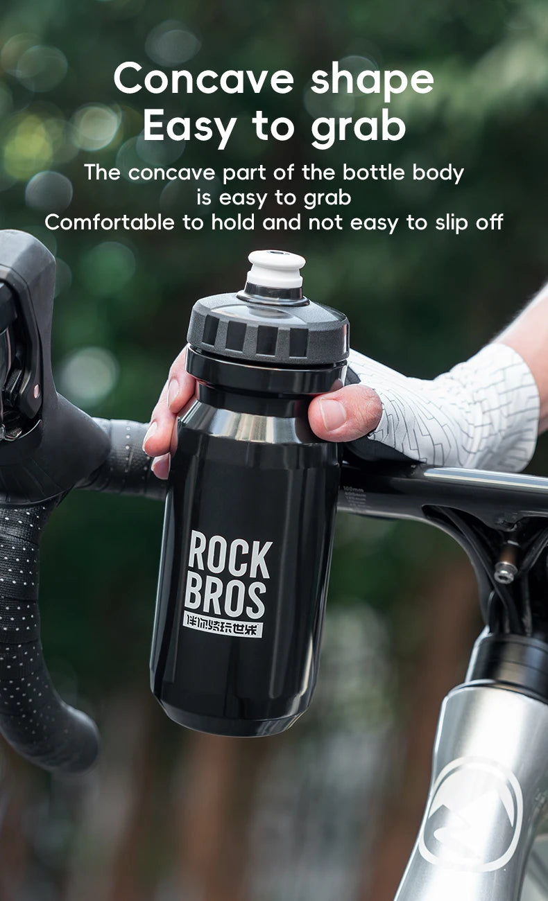 ROCKBROS 600ml Cycling Water Bottle (Squeeze Sports Bottle for MTB & Road Bike)