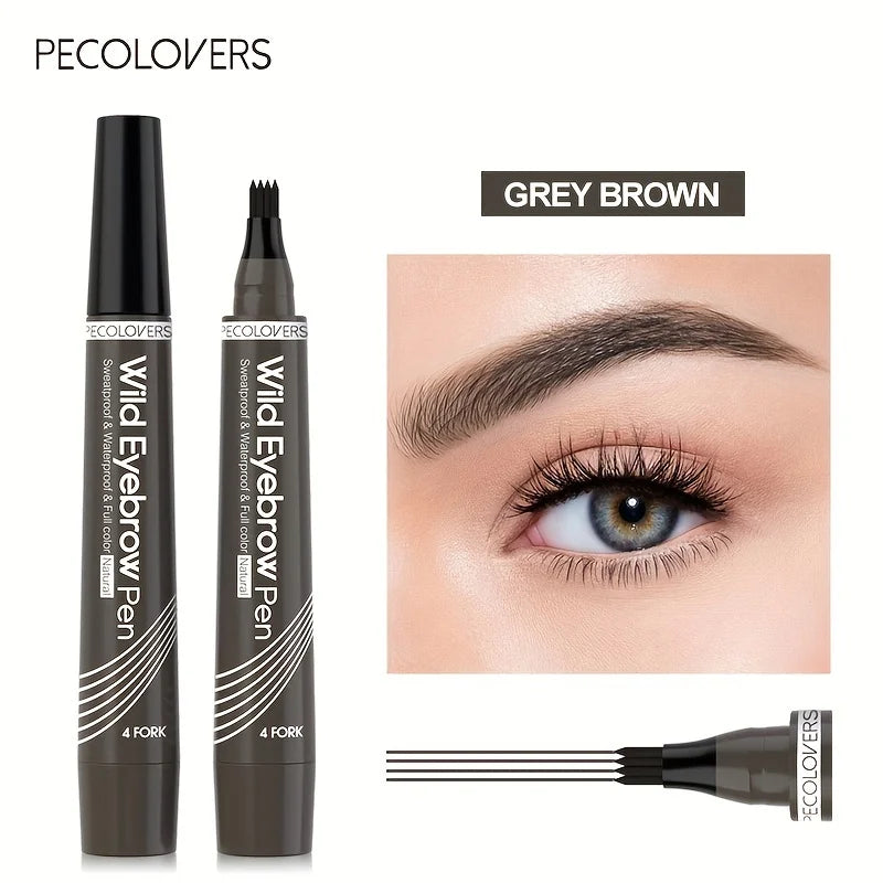 4-Prong Waterproof Eyebrow Tattoo Pen (Long-Lasting Natural Brow Makeup)