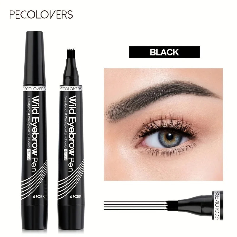 4-Prong Waterproof Eyebrow Tattoo Pen (Long-Lasting Natural Brow Makeup)