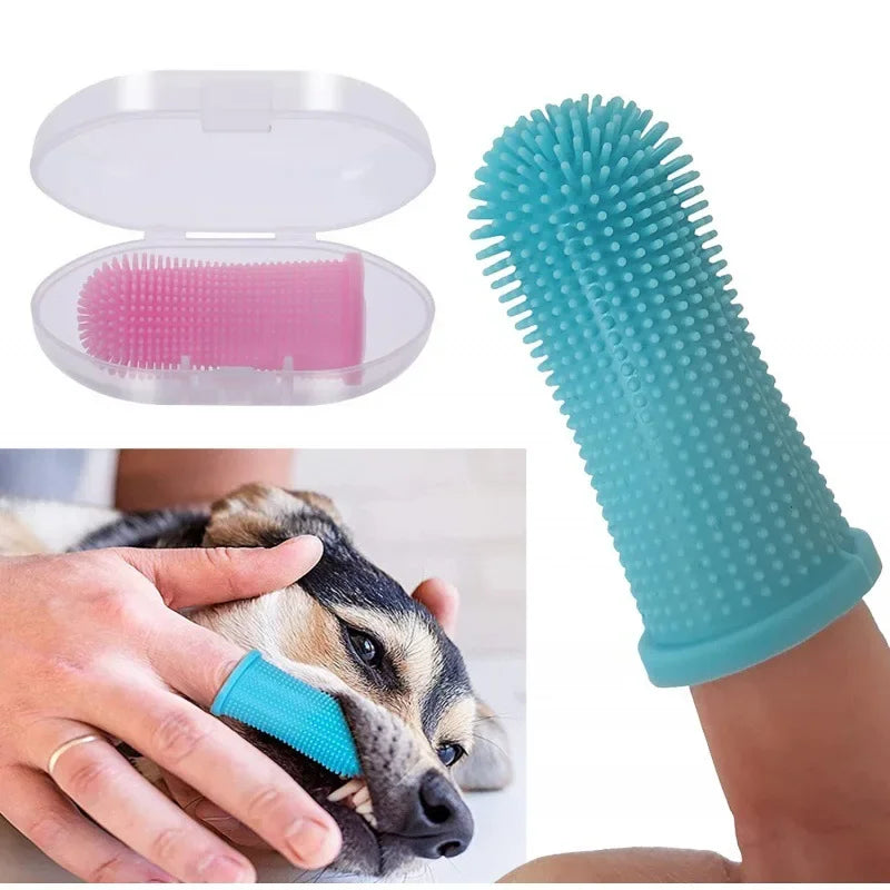 Silicone Pet Finger Toothbrush – Soft Dog & Cat Teeth Cleaning Brush