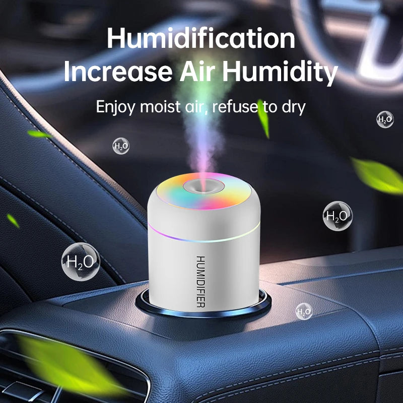 USB Mini Air Humidifier 180ml – Portable Aroma Diffuser with LED Light