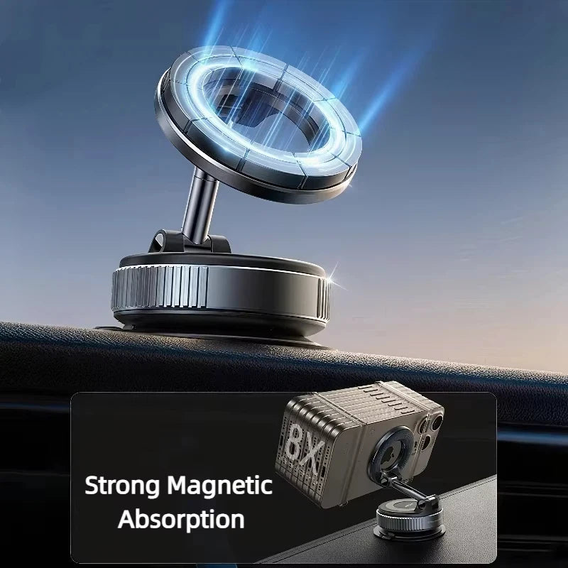 Rotating Magnetic Phone Holder with Vacuum Suction