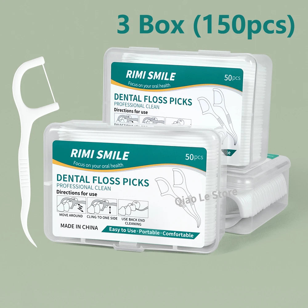 Portable Disposable Dental Floss Picks (50pcs Box)