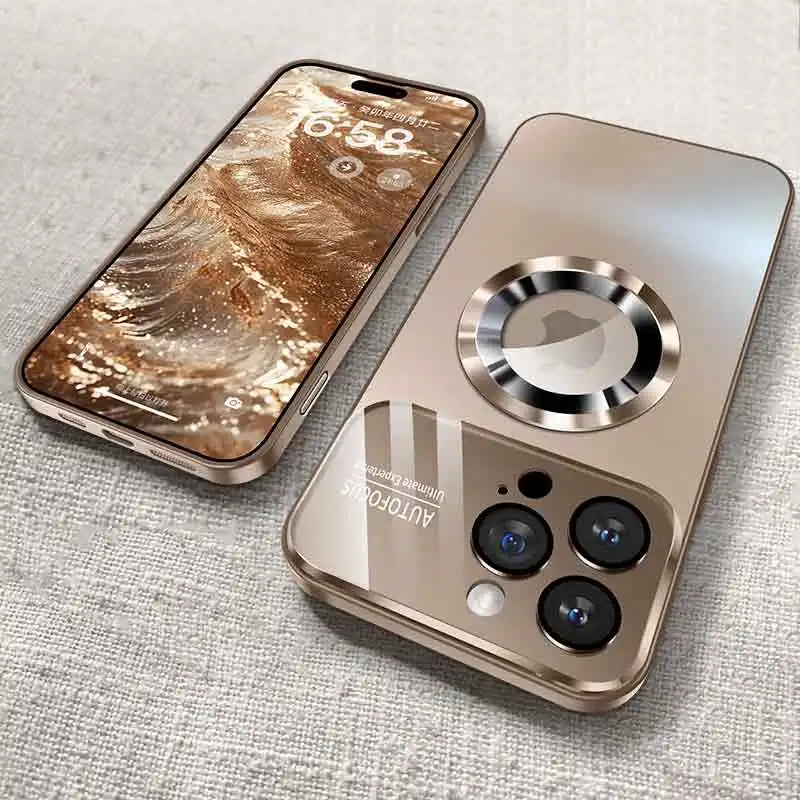 Luxury Glass Camera MagSafe Magnetic iPhone Case
