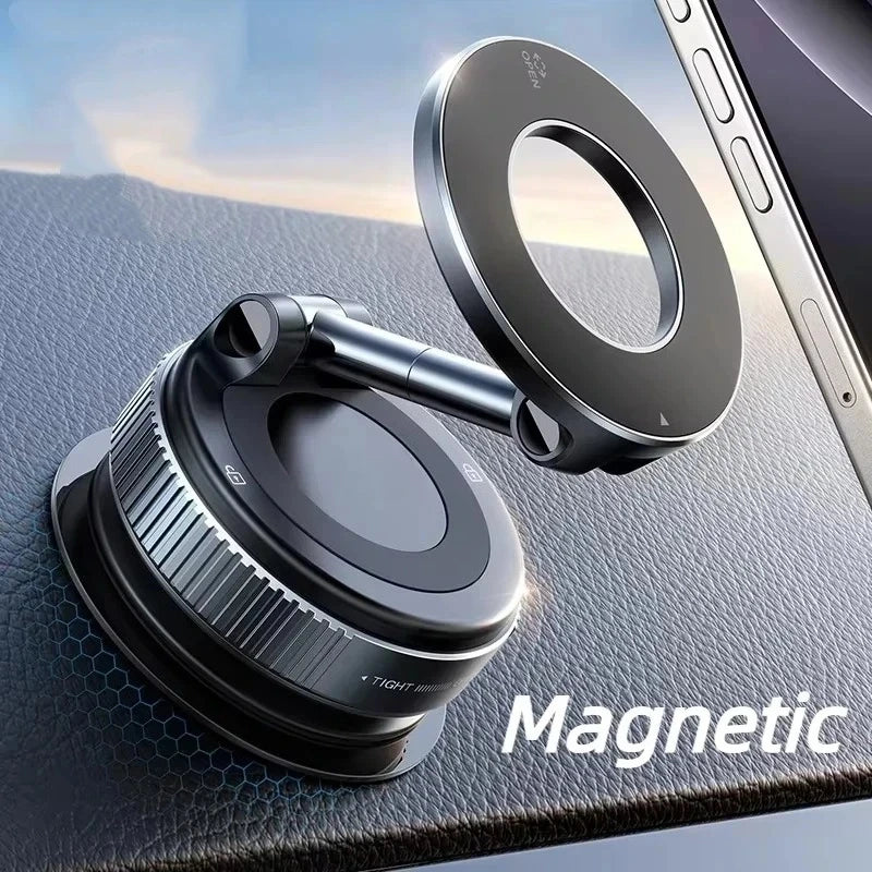Rotating Magnetic Phone Holder with Vacuum Suction
