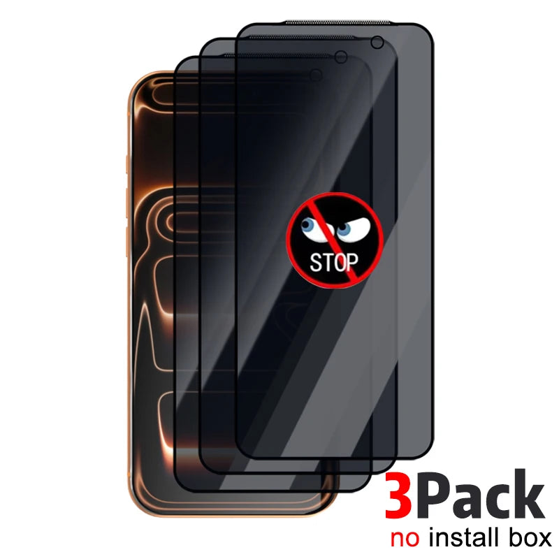 iPhone Tempered Glass Screen Protector (Privacy / Clear, 1–3 Pack, Optional Installation Kit)