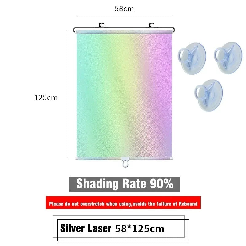 Retractable Blackout Roller Blinds with Suction Cups