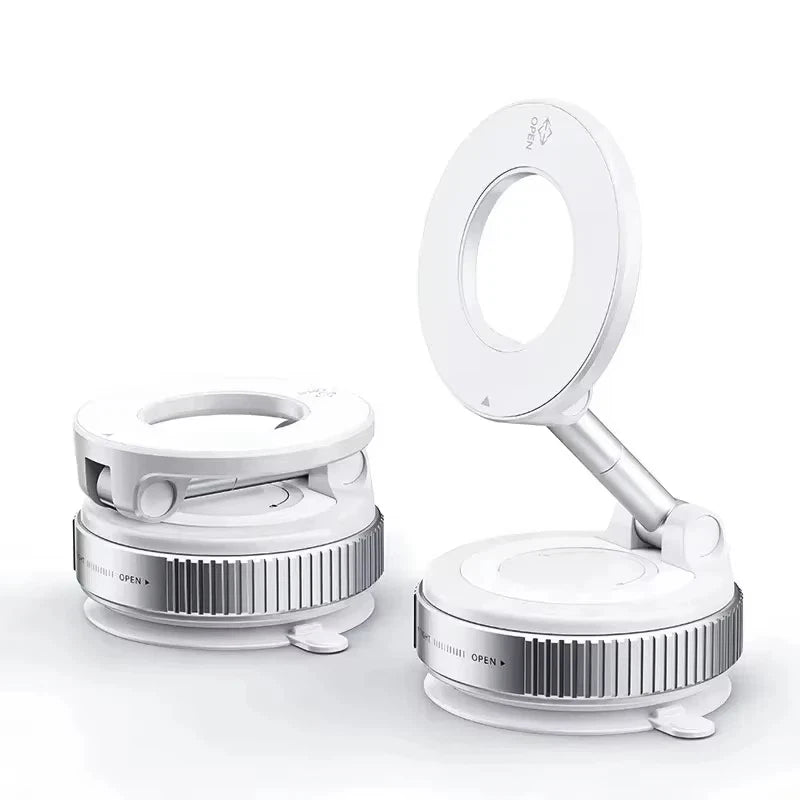 Rotating Magnetic Phone Holder with Vacuum Suction