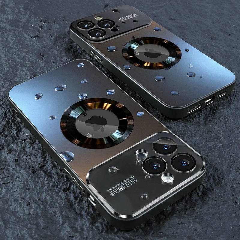 Luxury Glass Camera MagSafe Magnetic iPhone Case