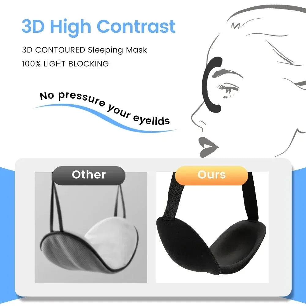 3D Sleep Mask – Memory Foam Light Blocking Eye Mask for Sleep & Travel