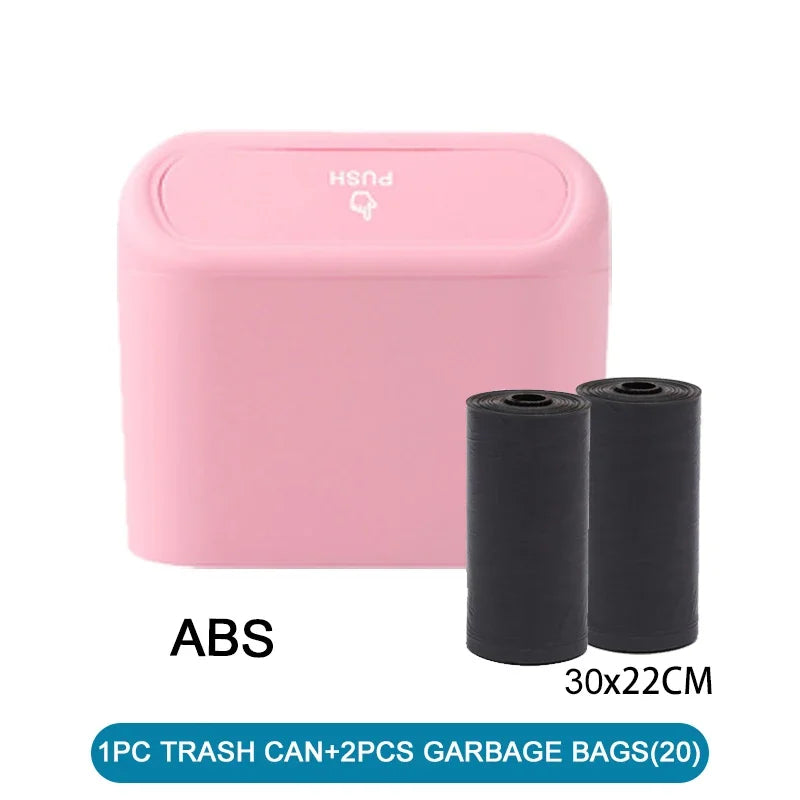 Mini Car Trash Can with Lid (Leak-Proof Auto Bin)