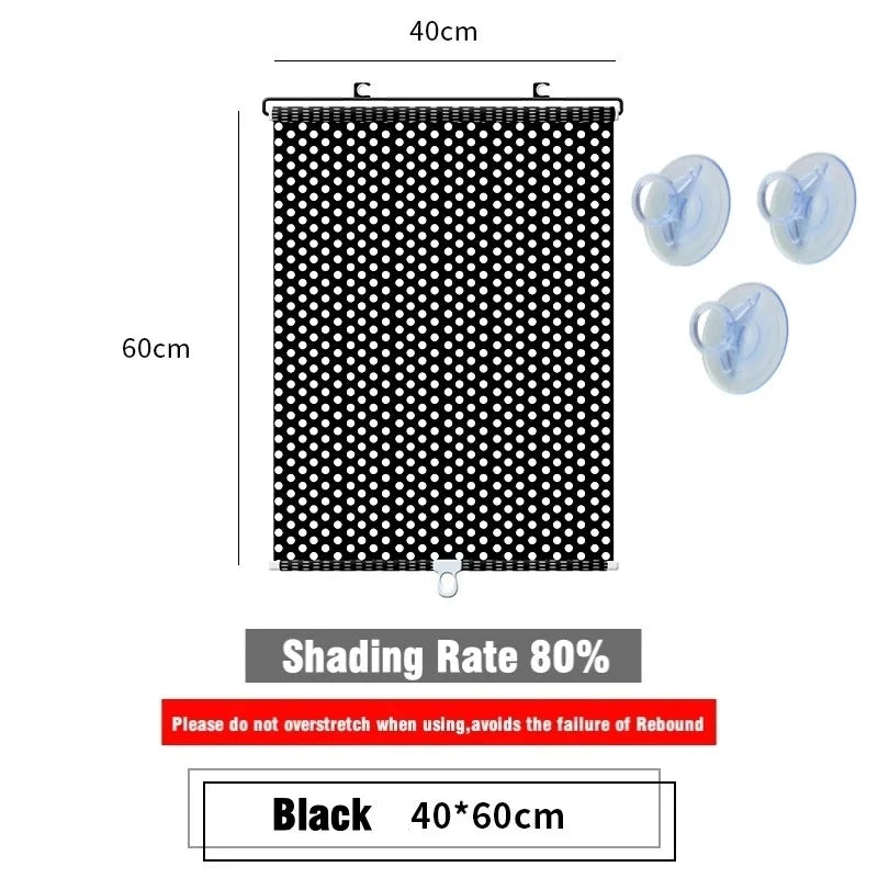 Retractable Blackout Roller Blinds with Suction Cups
