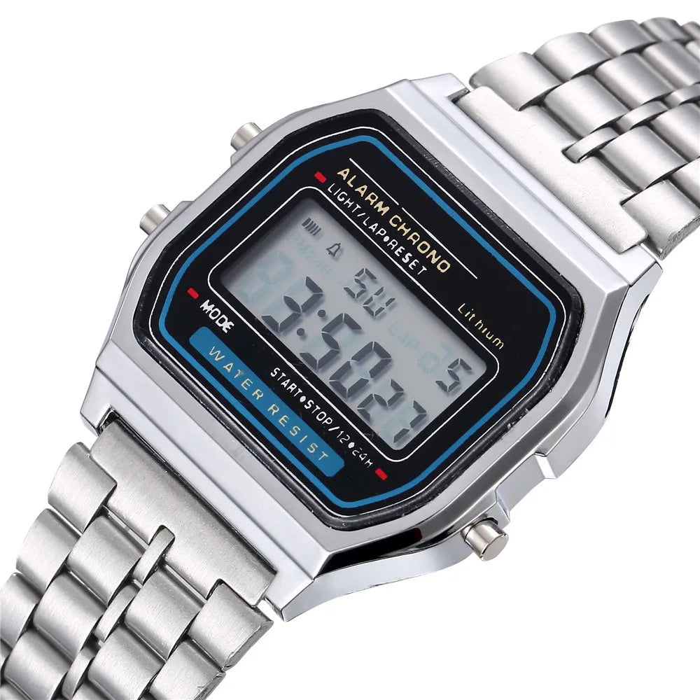 Luxury Stainless Steel LED Digital Watch for Men