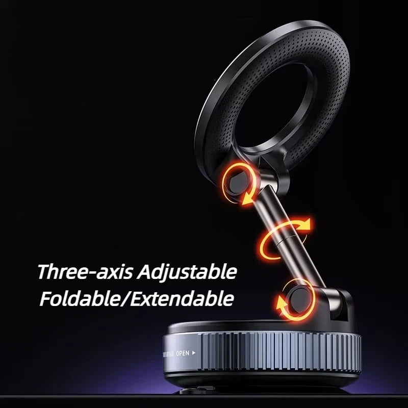 Rotating Magnetic Phone Holder with Vacuum Suction