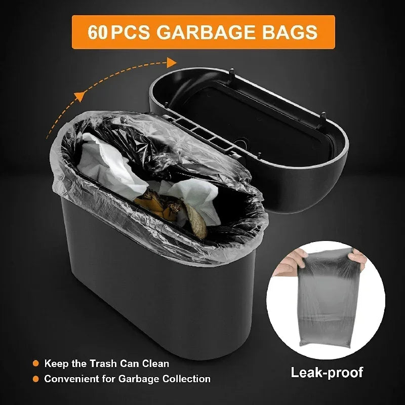 Mini Car Trash Can with Lid (Leak-Proof Auto Bin)