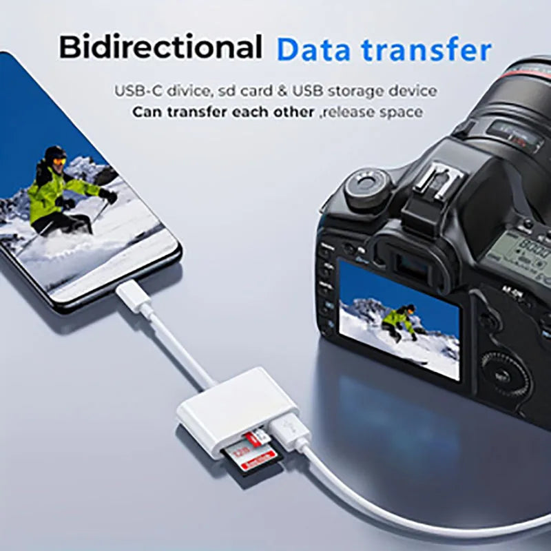 3-in-1 USB-C SD/TF Card Reader Adapter