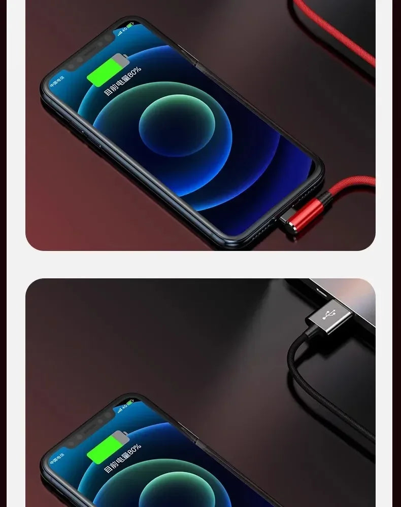 90° Angled Fast Charging Cable for iPhone