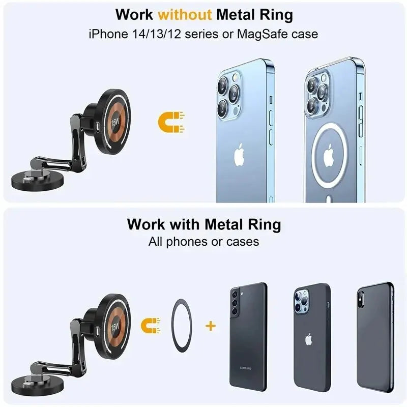 Magnetic Wireless Car Charger Mount for iPhone