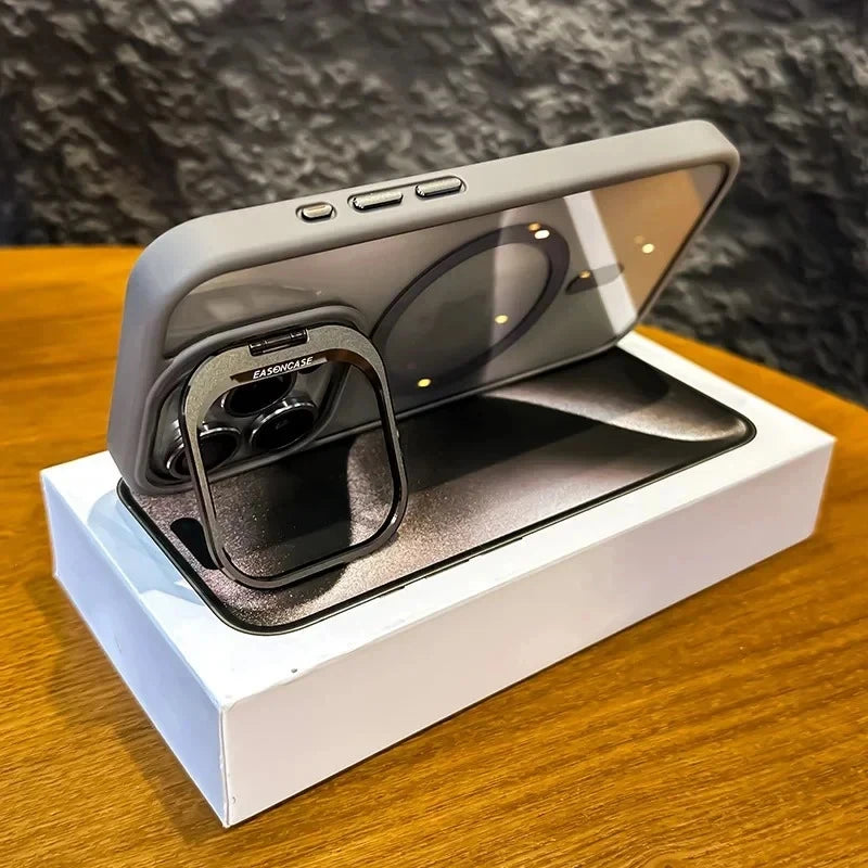 MagSafe Transparent Shockproof iPhone Case with Stand