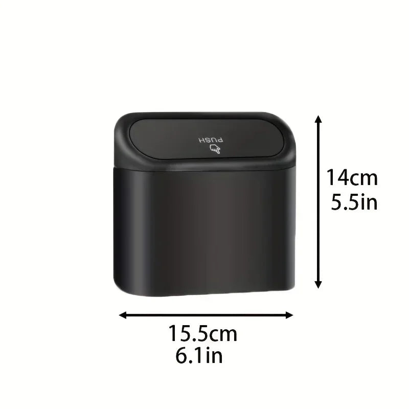 Mini Car Trash Can with Lid (Leak-Proof Auto Bin)