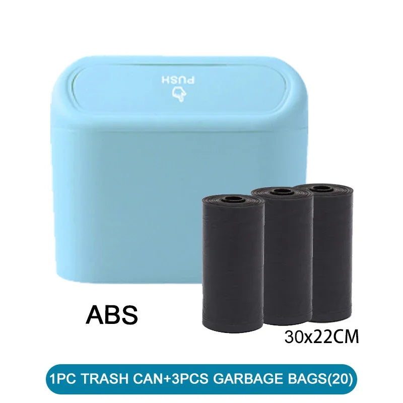 Mini Car Trash Can with Lid (Leak-Proof Auto Bin)