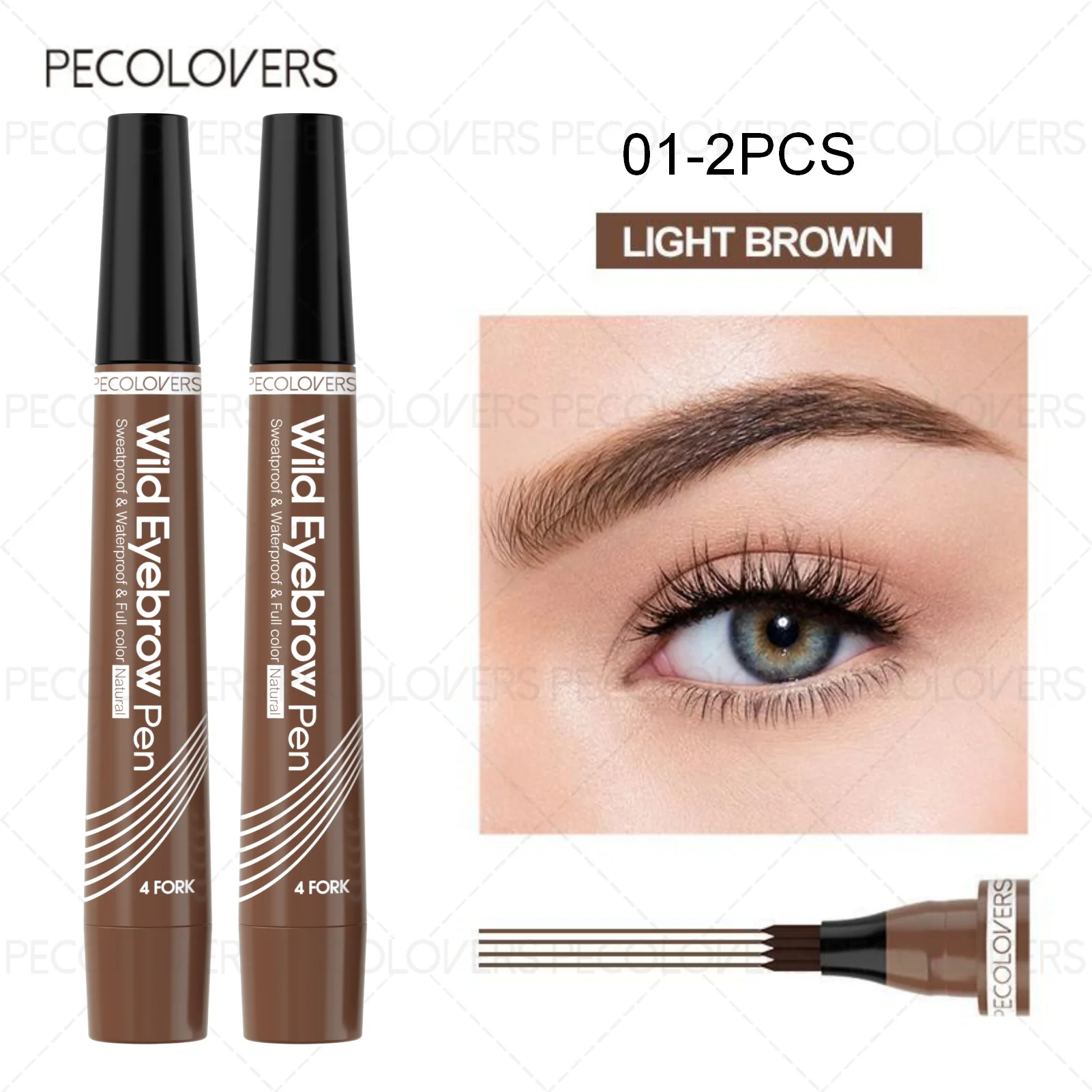 4-Prong Waterproof Eyebrow Tattoo Pen (Long-Lasting Natural Brow Makeup)
