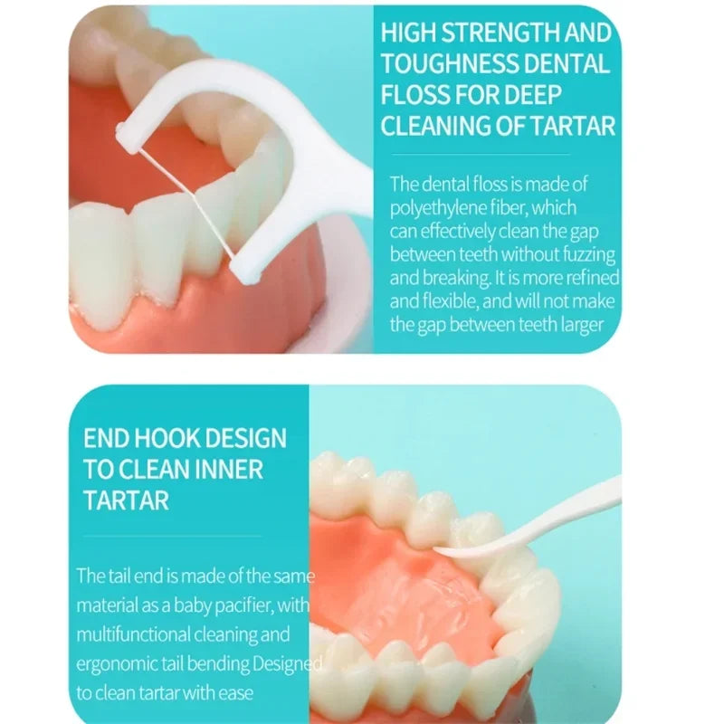 Portable Disposable Dental Floss Picks (50pcs Box)