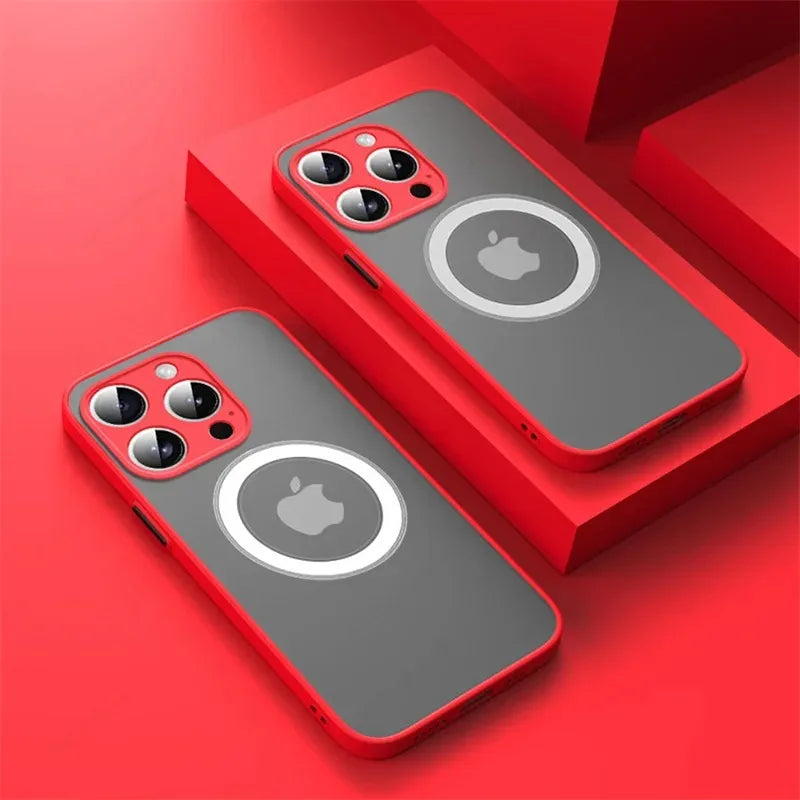 MagSafe Matte Armor Shockproof iPhone Case (Magnetic Wireless Charging Cover)