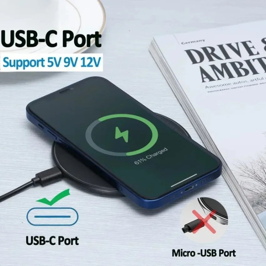 Fast Wireless Charging Pad for iPhone & Samsung