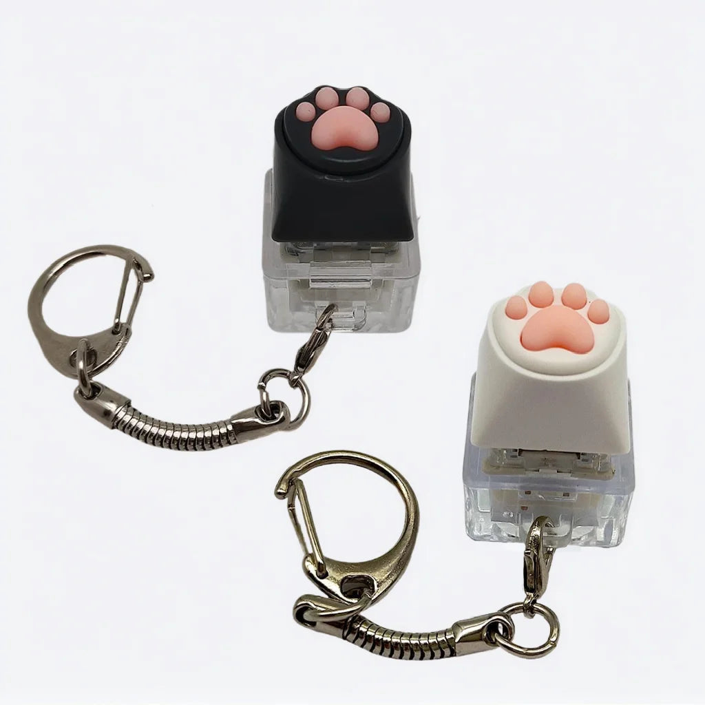 Cat Paw Clicker Keychain – Cute Stress Relief Fidget Toy Key Ring