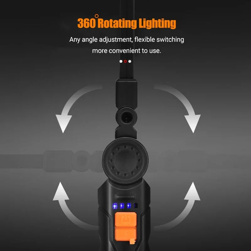 Portable COB LED Rechargeable Magnetic Work Light