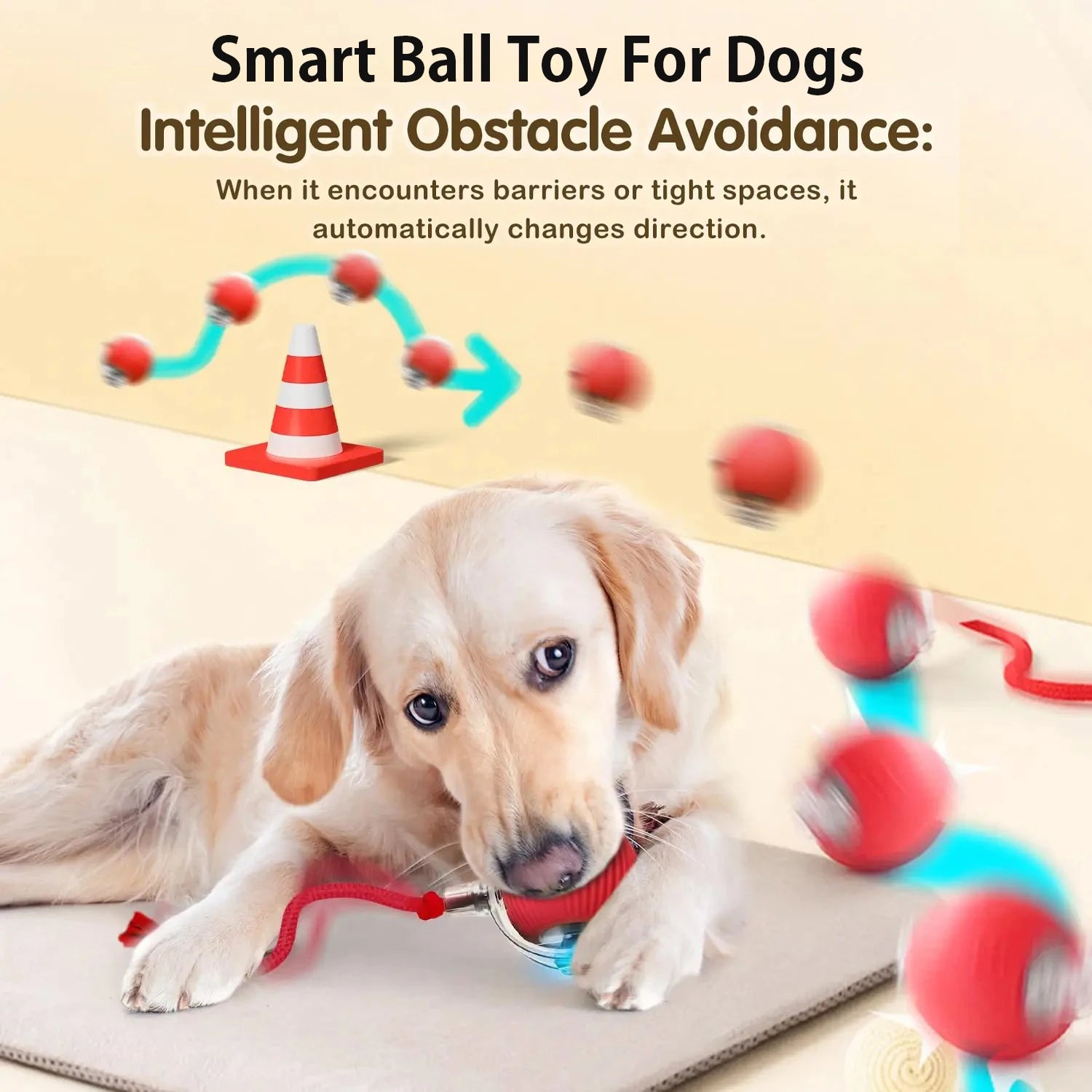 Smart Automatic Dog Ball Toy – Rechargeable Interactive Rolling Pet Toy