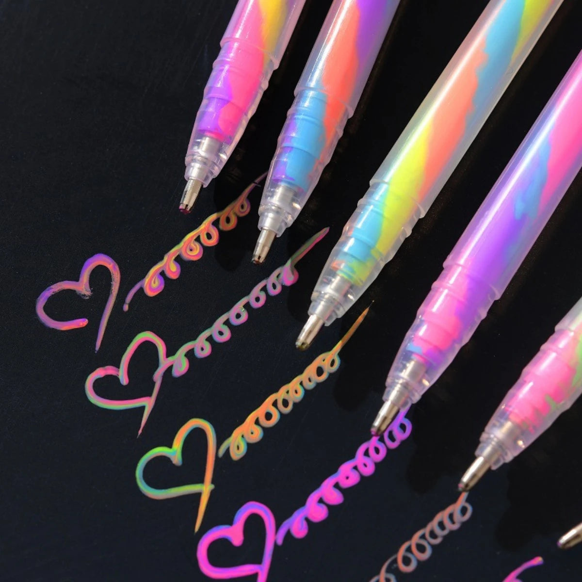 6pcs Glitter Gel Highlighter Pen Set (Smooth Writing & Vibrant Colors)