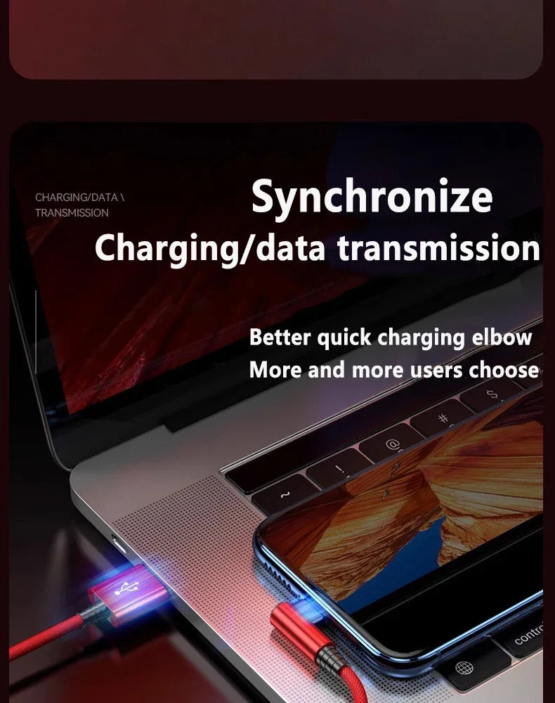 90° Angled Fast Charging Cable for iPhone