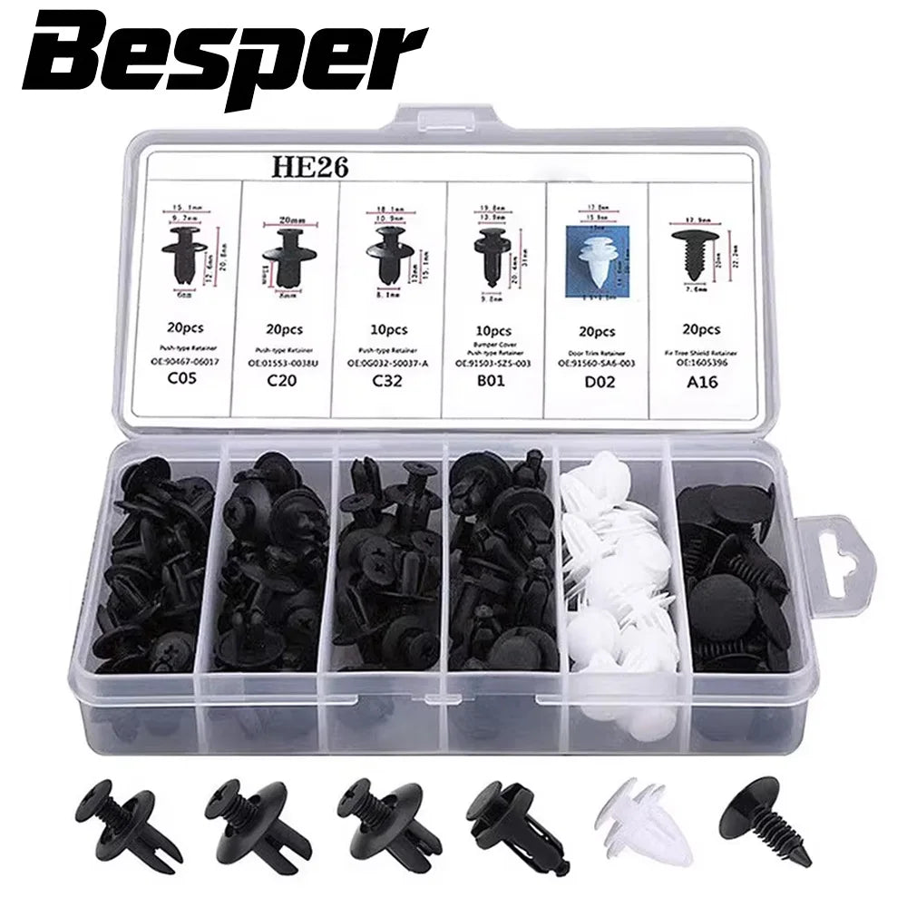 Universal Car Body Push Retainer Clip Kit (50/100pcs)