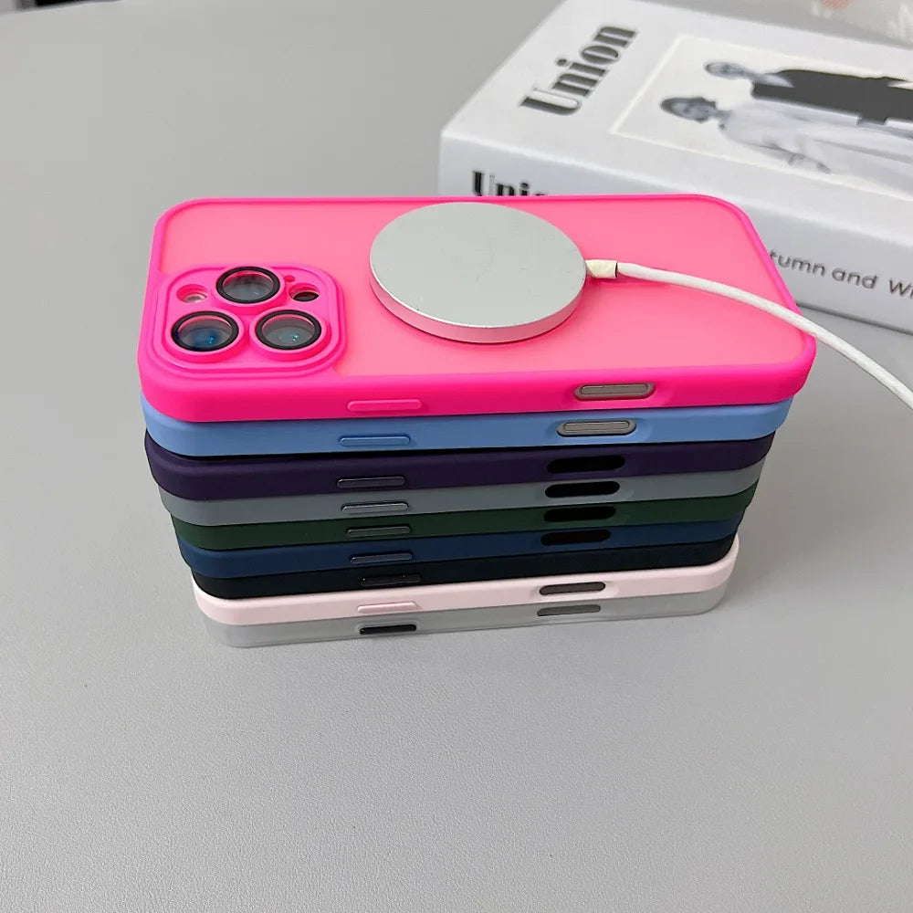MagSafe Matte Translucent Armor Shockproof iPhone Case