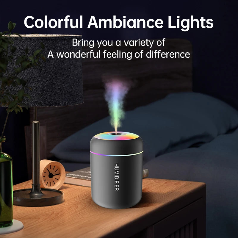 USB Mini Air Humidifier 180ml – Portable Aroma Diffuser with LED Light