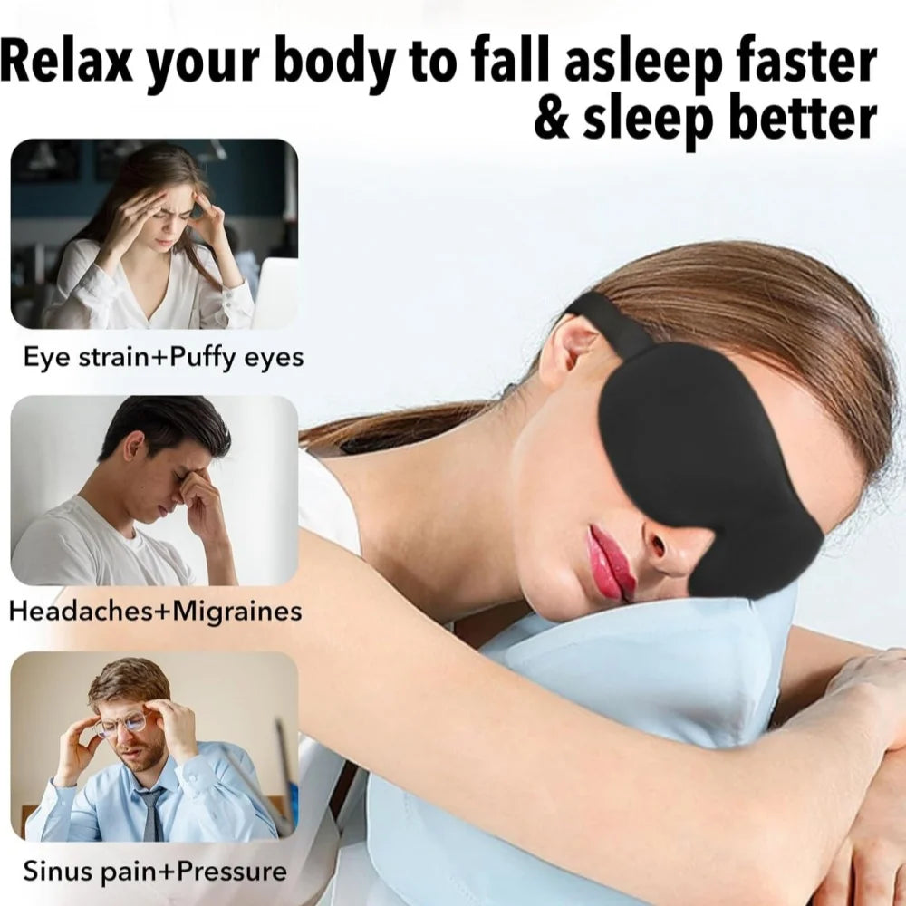 3D Sleep Mask – Memory Foam Light Blocking Eye Mask for Sleep & Travel