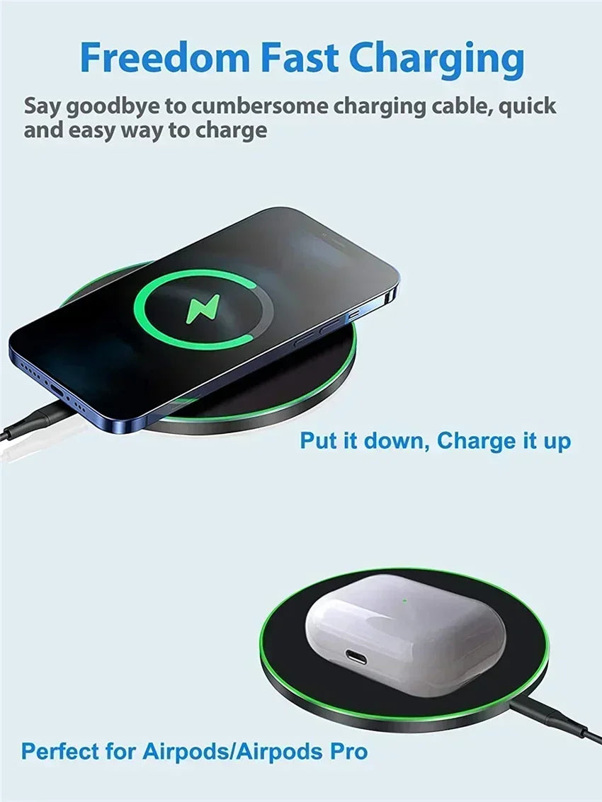 Fast Wireless Charging Pad for iPhone & Samsung