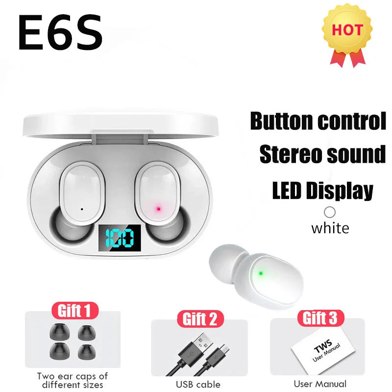 E6S TWS Wireless Bluetooth Earbuds