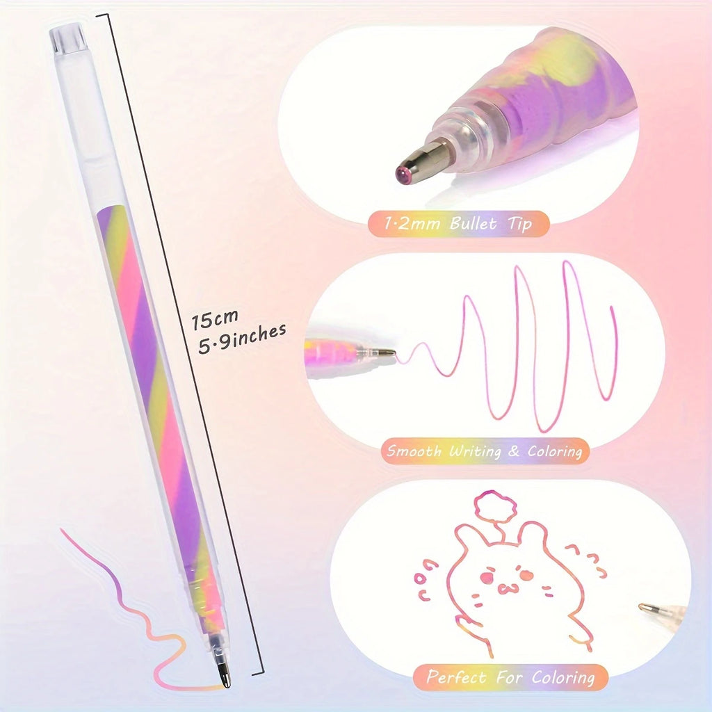 6pcs Glitter Gel Highlighter Pen Set (Smooth Writing & Vibrant Colors)