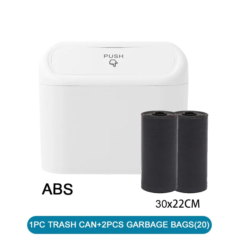 Mini Car Trash Can with Lid (Leak-Proof Auto Bin)