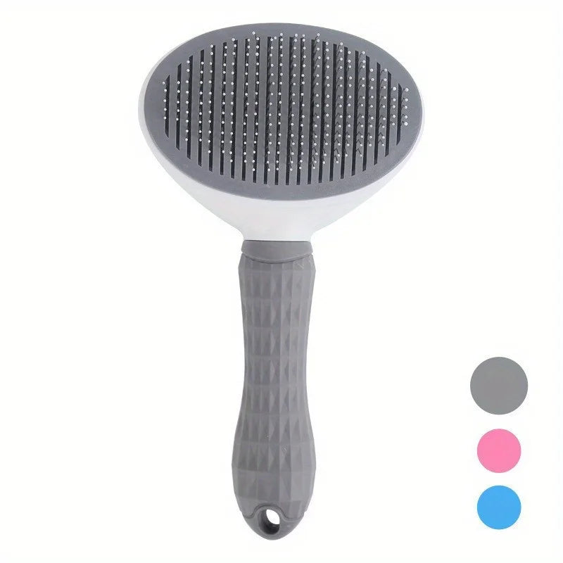 One-Click Pet Hair Removal Brush (Self-Cleaning Slicker Comb)
