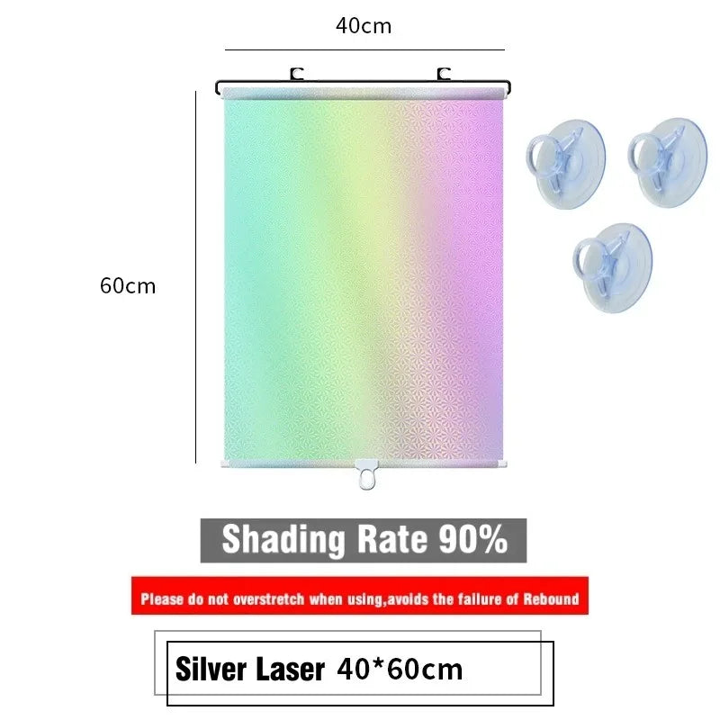 Retractable Blackout Roller Blinds with Suction Cups