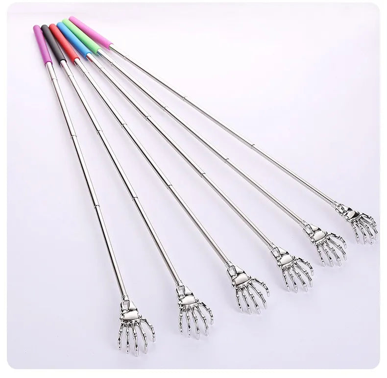 Extendable Stainless Steel Back Scratcher – Portable Telescopic Back Massager